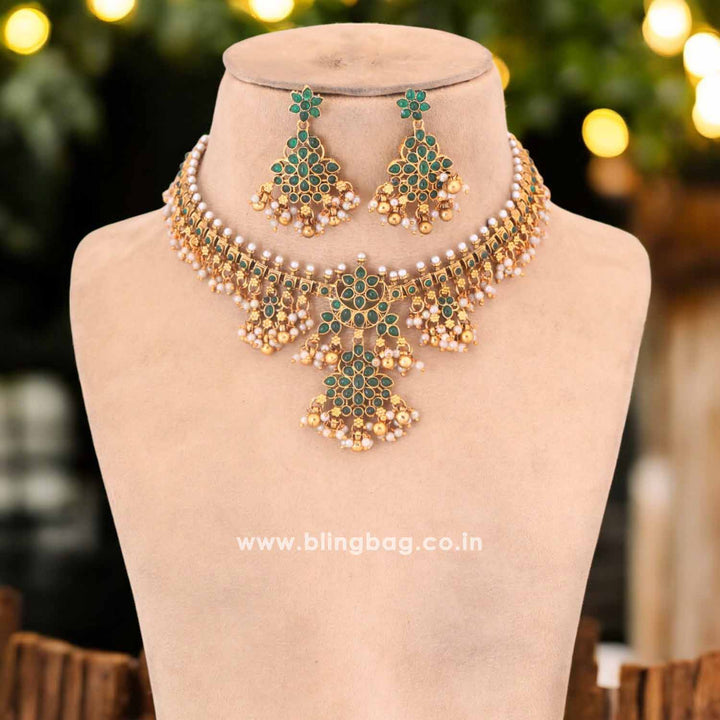 Emerald Alkavi Antique Jewellery Set-New Arrival