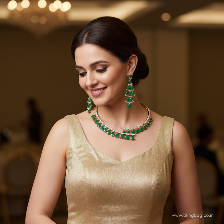 Emerald Alla Hasli Zirconia Jewellery Set
