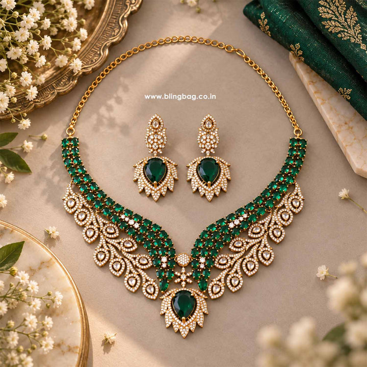 Emerald Allure Victorian Jewellery Set - New Arrival