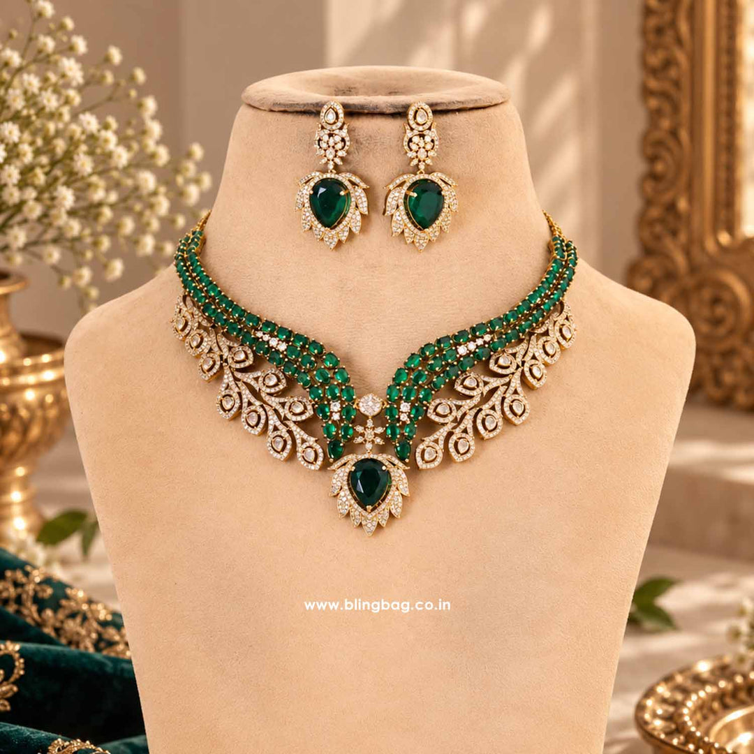 Emerald Allure Victorian Jewellery Set - New Arrival
