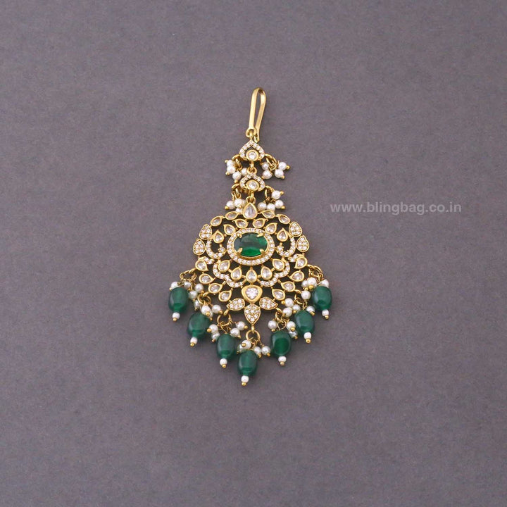 Emerald Ambrey Maang Tikka