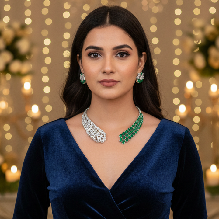 Emerald Anison Hasli Zirconia Jewellery Set