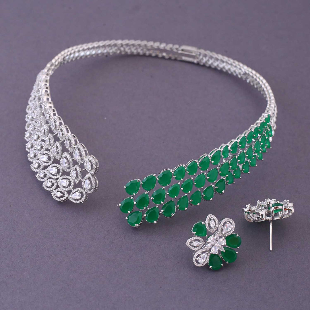 Emerald Anison Hasli Zirconia Jewellery Set