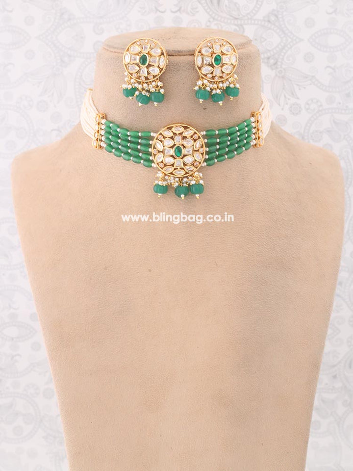 Emerald Anjali Jewellery Set