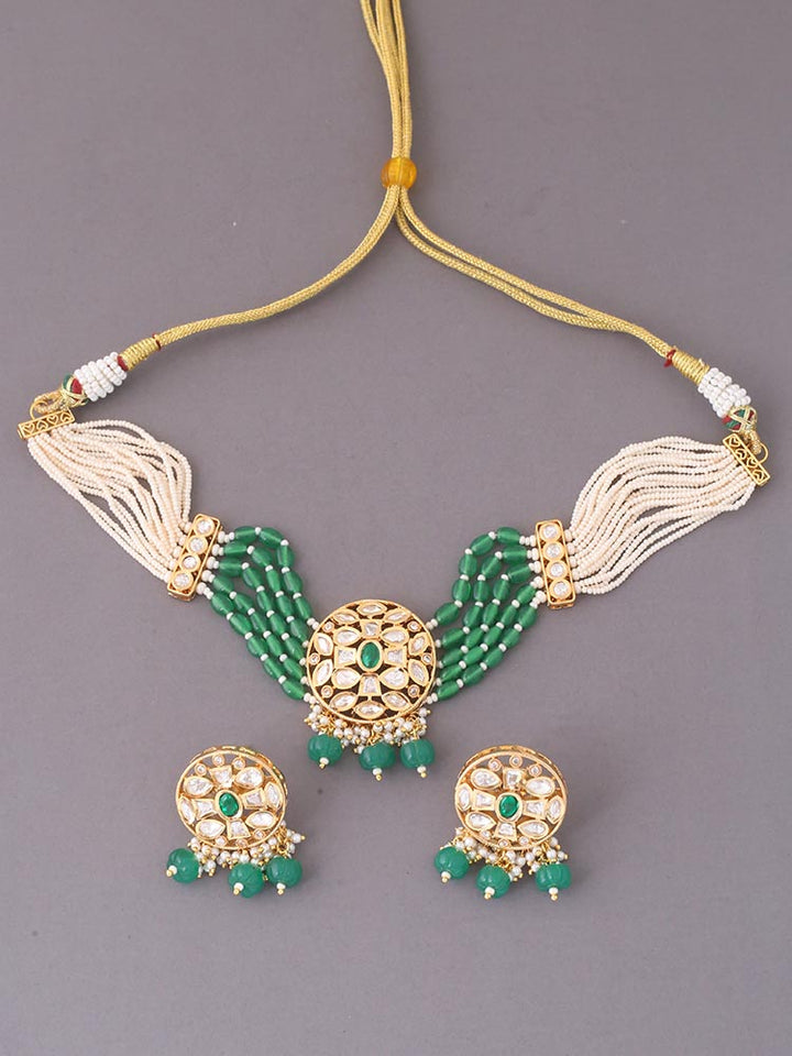 Emerald Anjali Jewellery Set