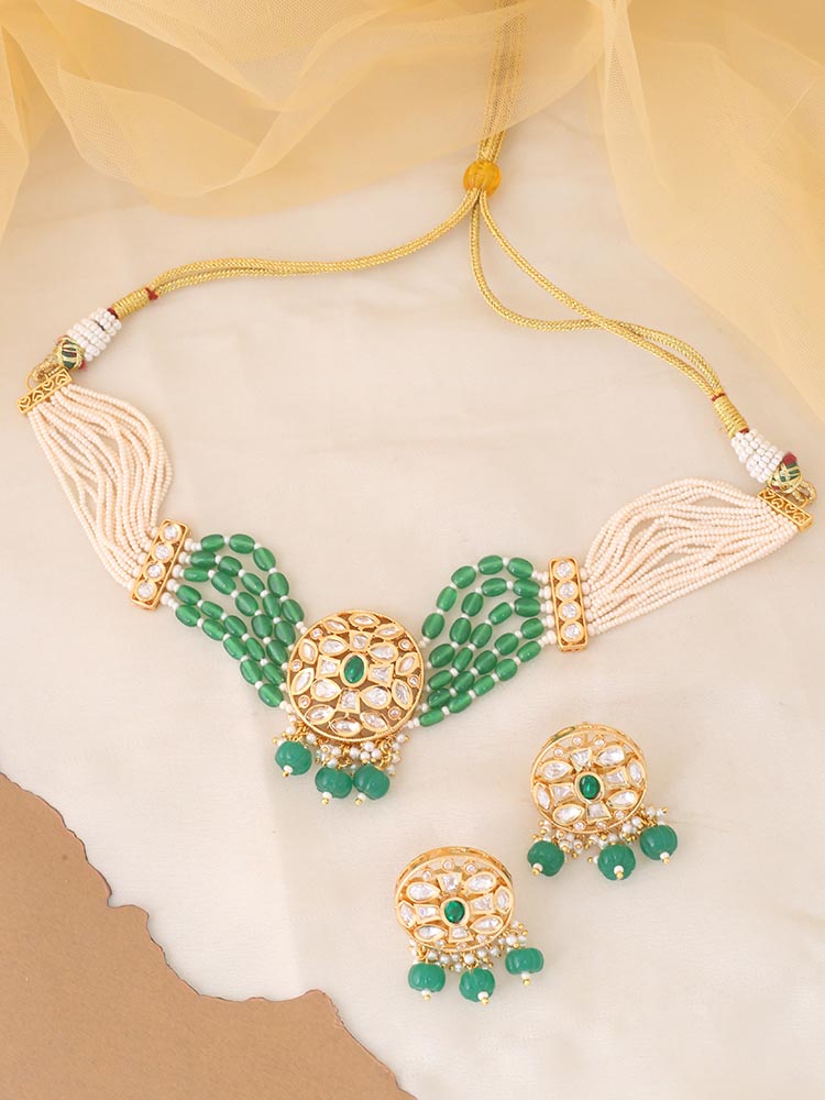 Emerald Anjali Jewellery Set
