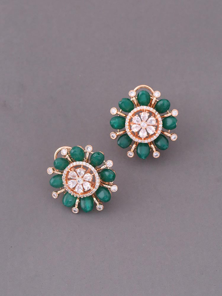 Emerald Annette Zirconia Studs