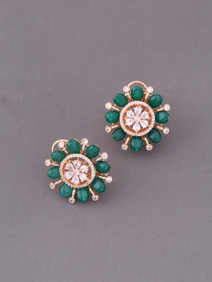 Emerald Annette Zirconia Studs