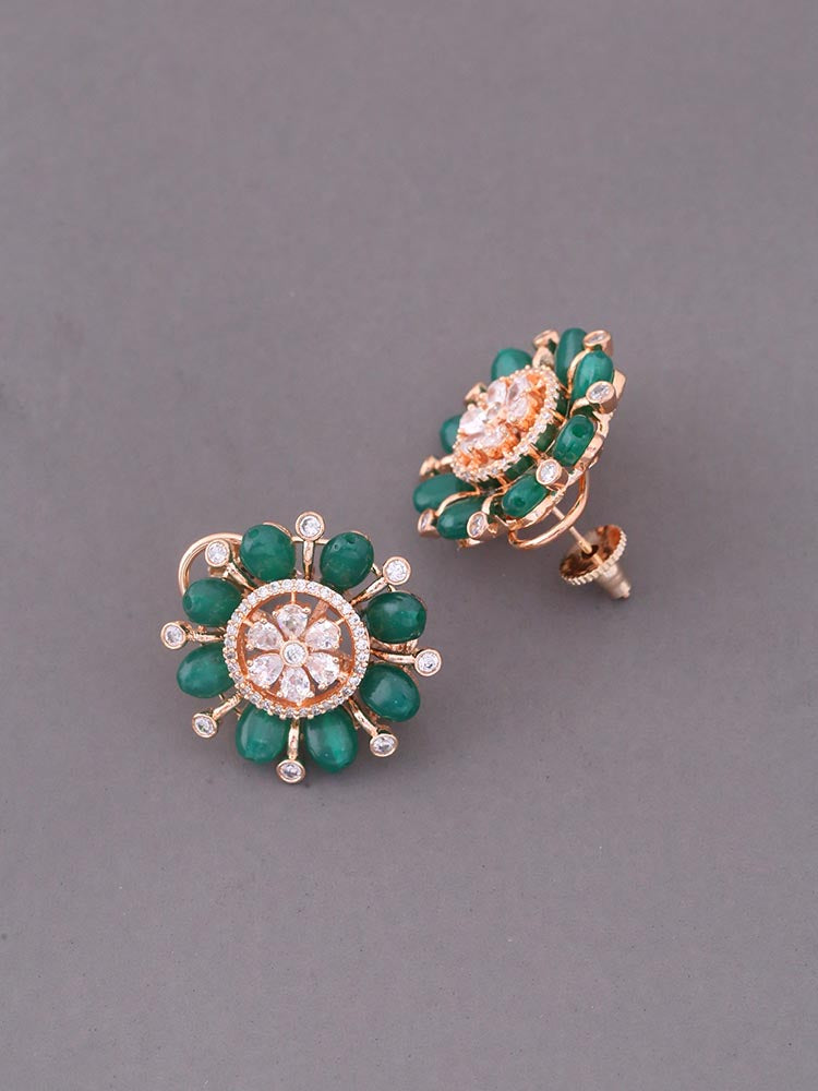 Emerald Annette Zirconia Studs