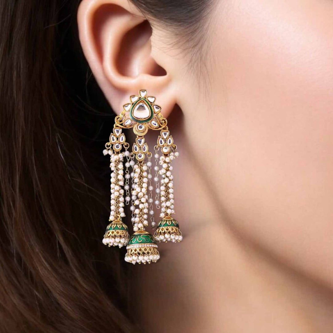 Emerald Anushka Jhumkis