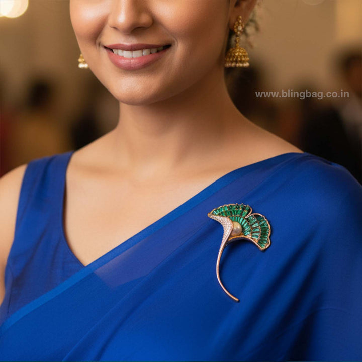 Emerald Arc Brooch