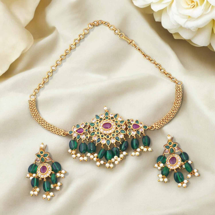 Emerald Aroya Antique Jewellery Set - New Arrival
