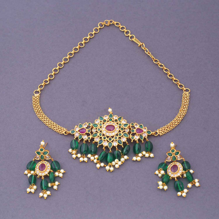 Emerald Aroya Antique Jewellery Set - New Arrival