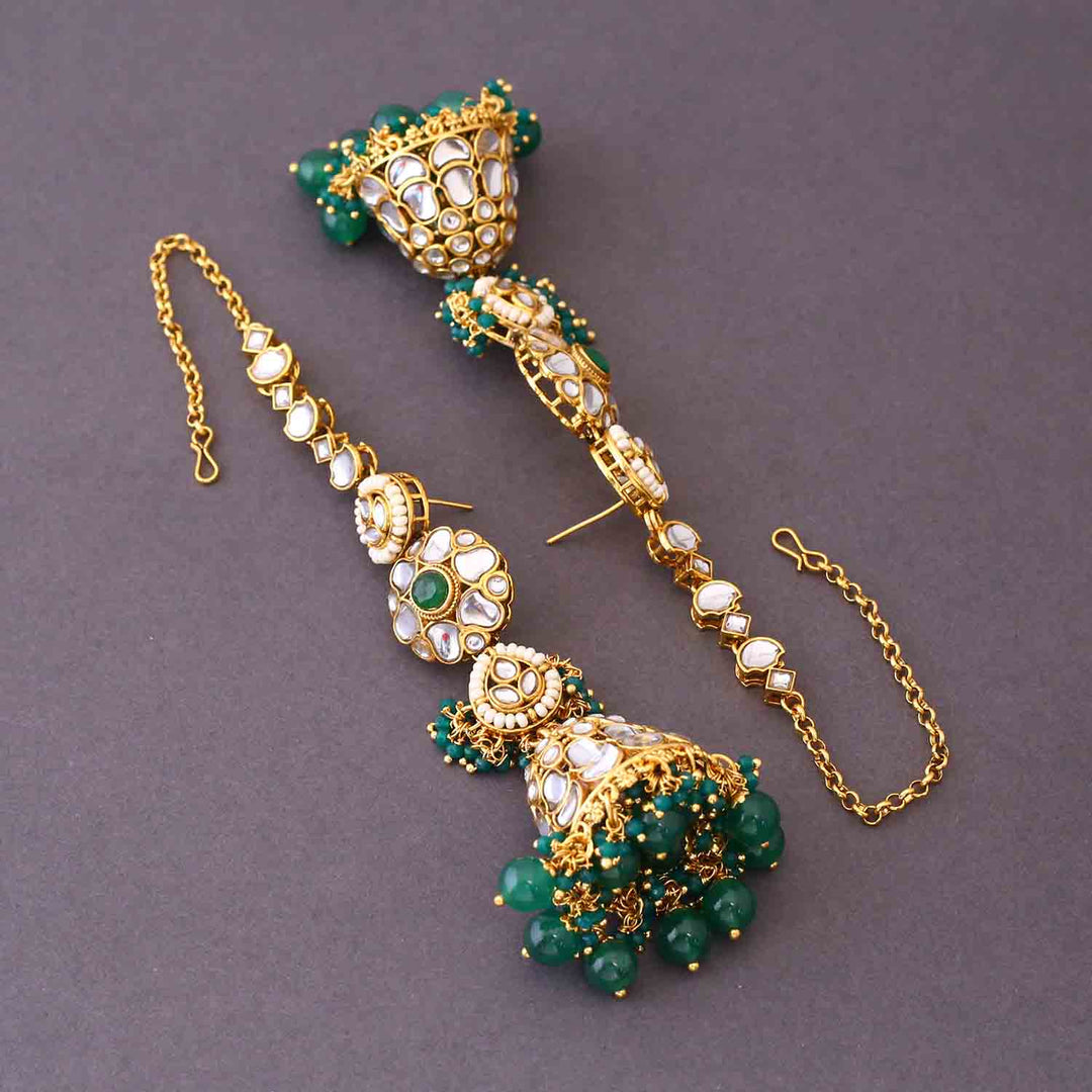 Emerald Aruha Sahara Jhumkis