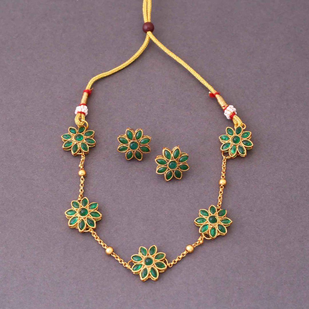 Emerald Asha Antique Jewellery Set-New Arrival