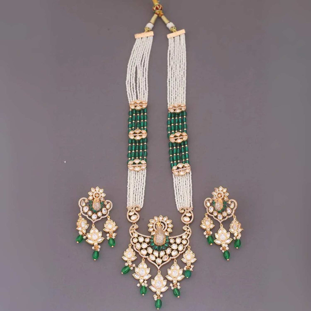 Emerald Asna Kundan Jewellery Set - EOSS