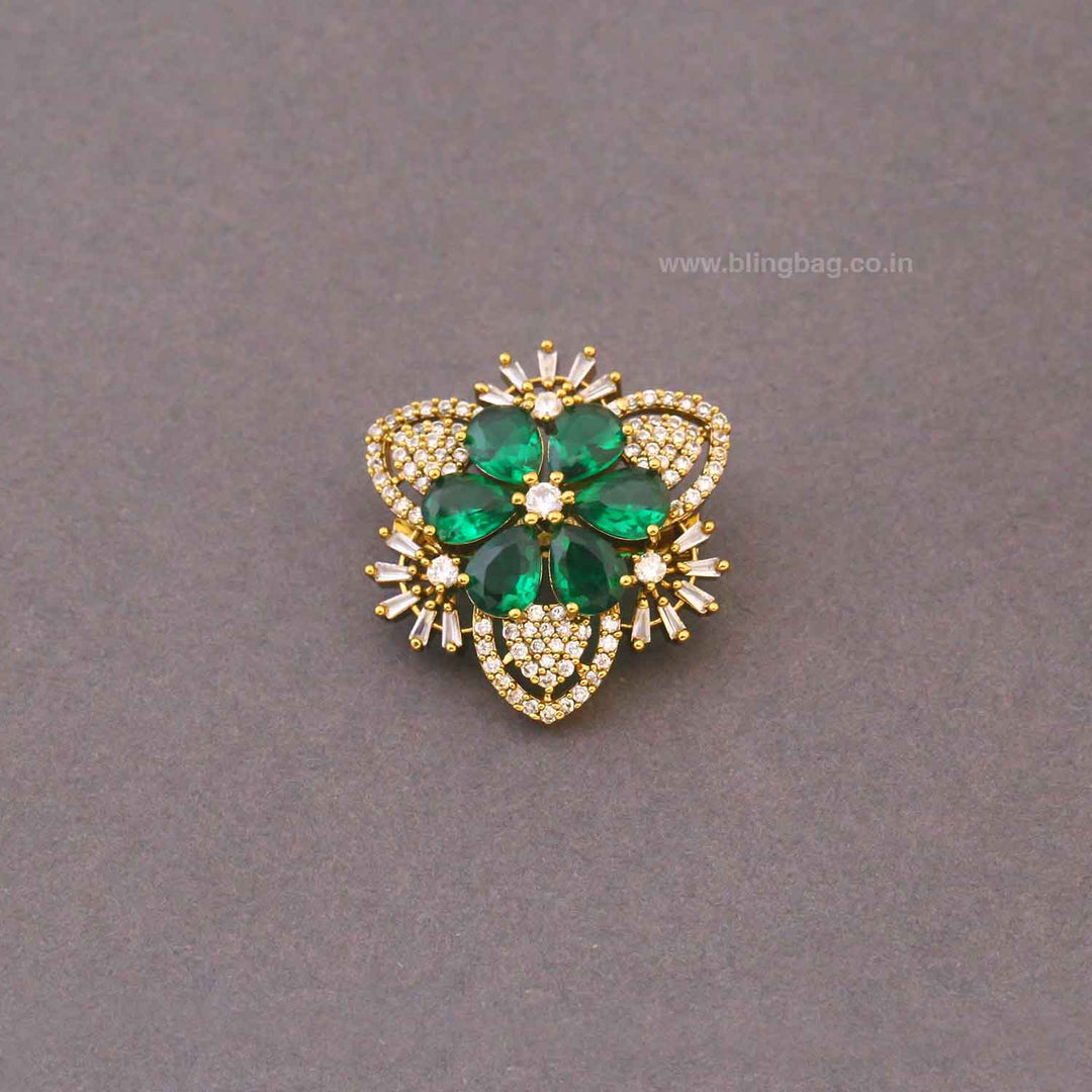 Emerald Aterie Brooch