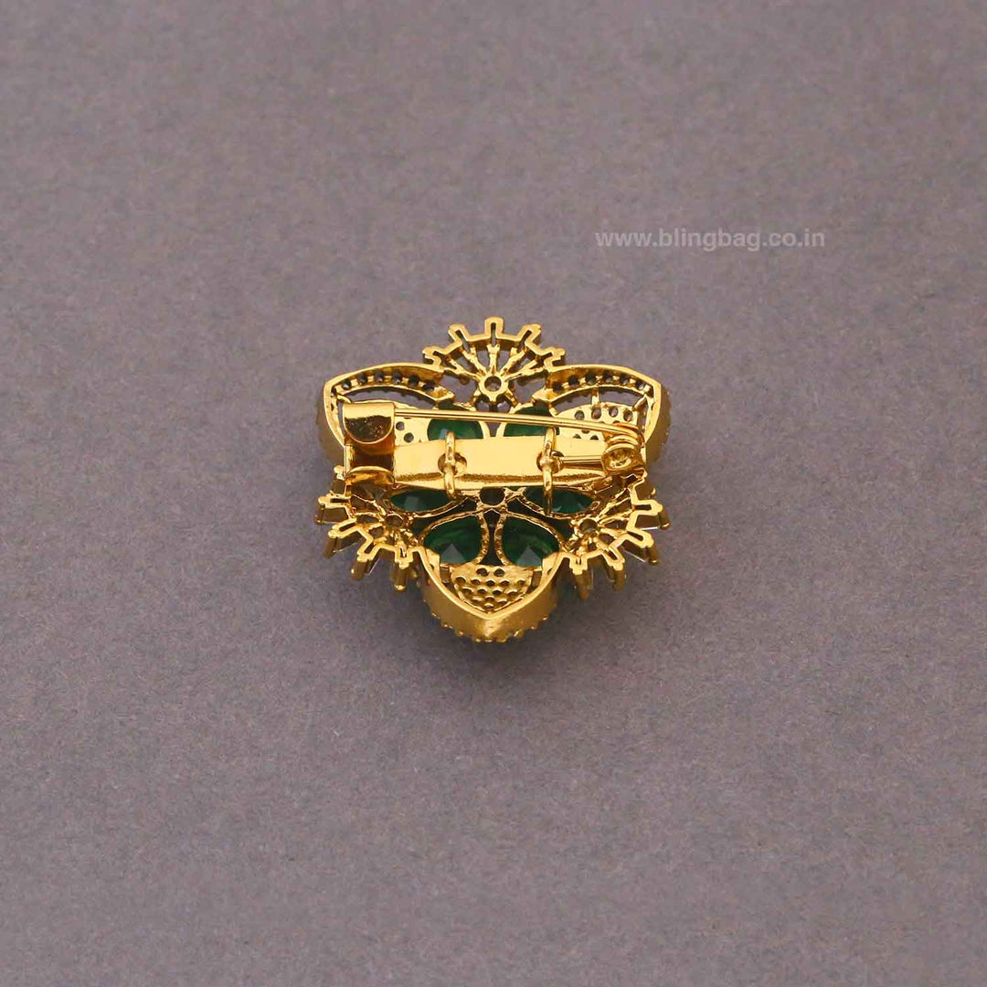 Emerald Aterie Brooch