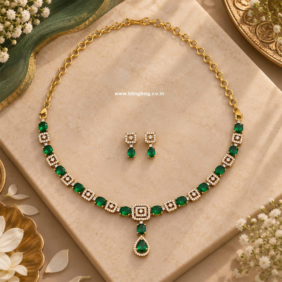 Emerald Aura Victorian Jewellery Set - New Arrival