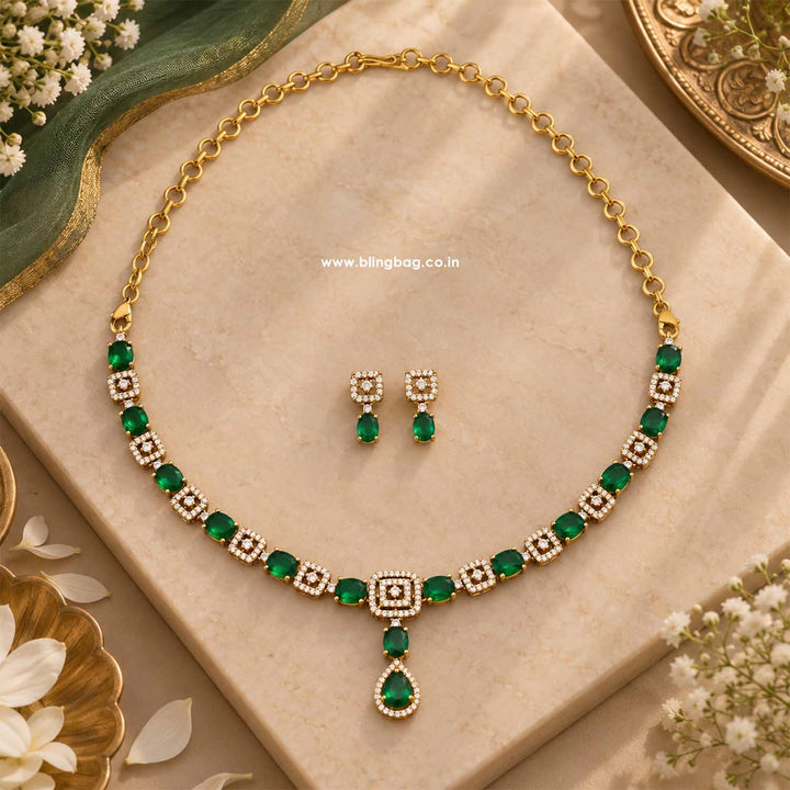Emerald Aura Victorian Jewellery Set - New Arrival