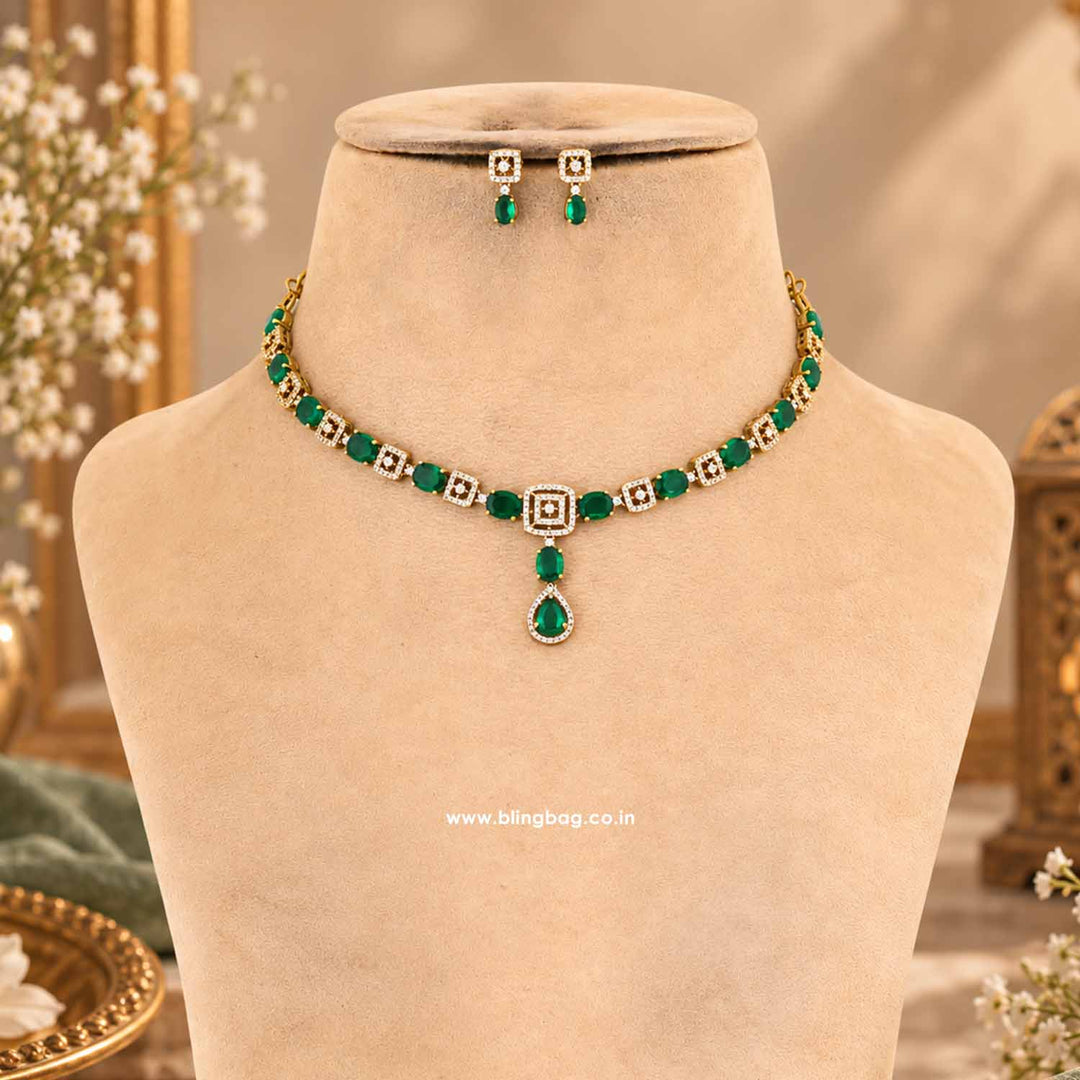 Emerald Aura Victorian Jewellery Set - New Arrival