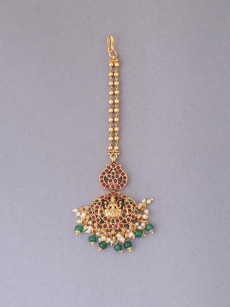 Emerald Avyukta Temple Maang Tikka