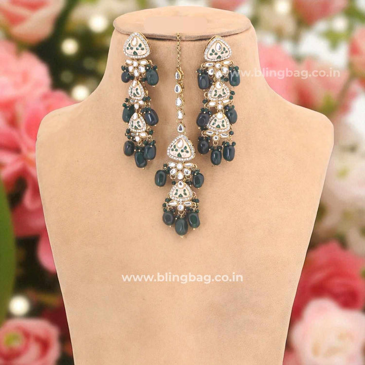 Emerald Ayshana Kundan Jewellery Set