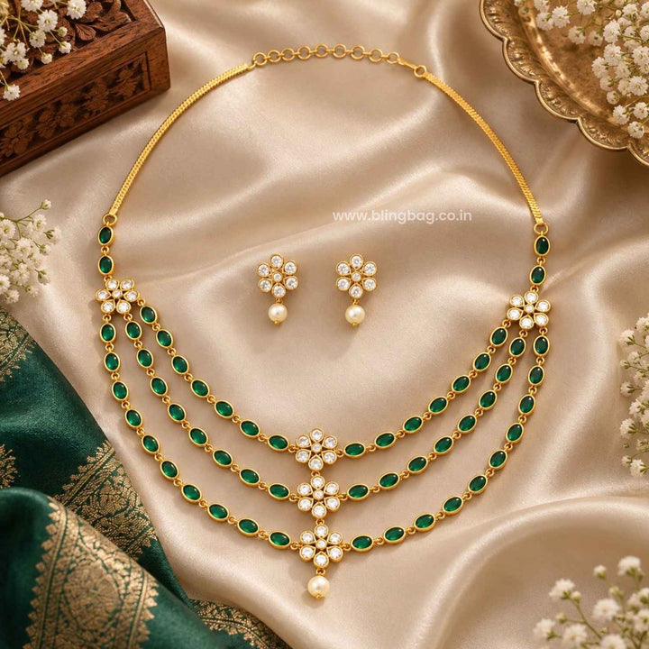 Emerald Baani Antique Jewellery Set- New Arrival