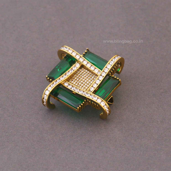 Emerald Baguette Brooch