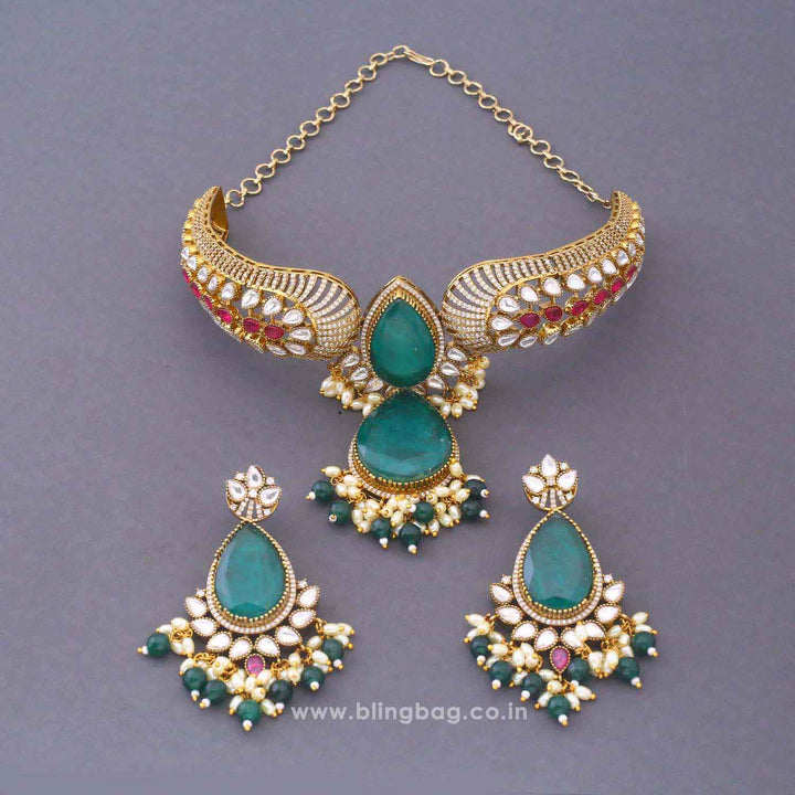 Emerald Belanova Hasli Antique Jewellery Set - New Arrival