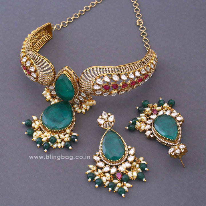 Emerald Belanova Hasli Antique Jewellery Set - New Arrival