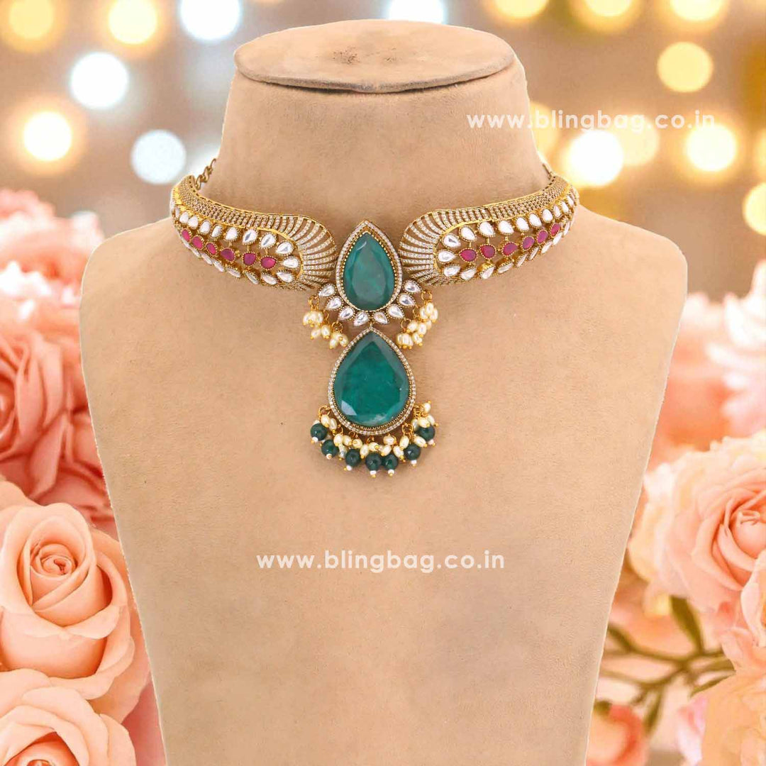 Emerald Belanova Hasli Antique Jewellery Set - New Arrival