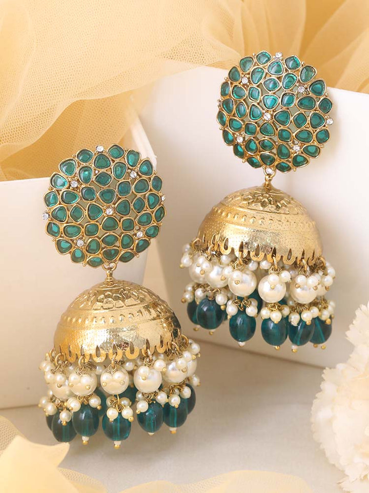 Emerald Bhanupria Jhumkis