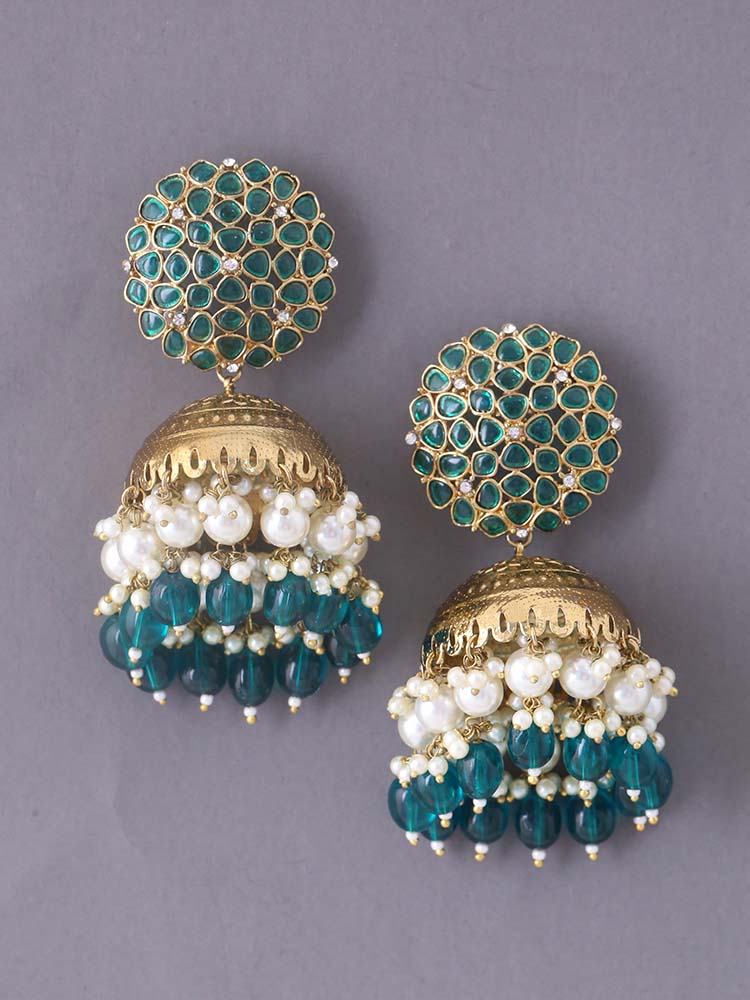 Emerald Bhanupria Jhumkis