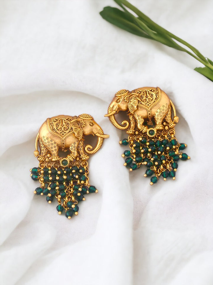 Emerald Bheema Temple Studs