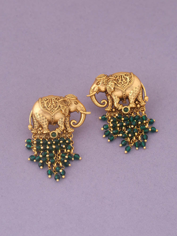 Emerald Bheema Temple Studs