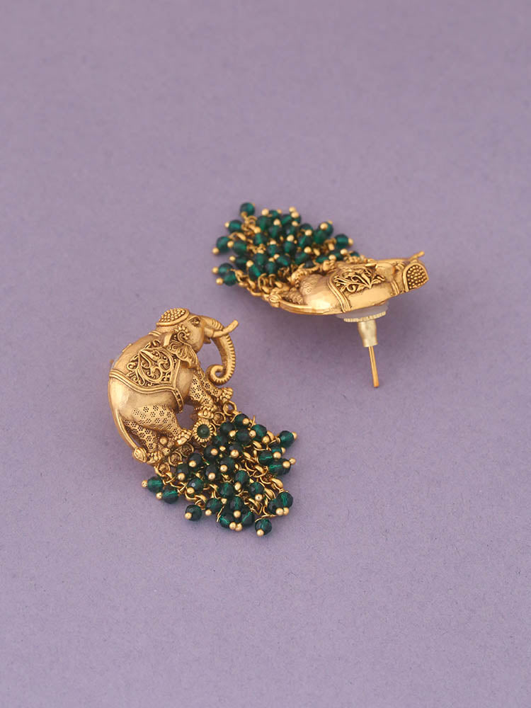 Emerald Bheema Temple Studs