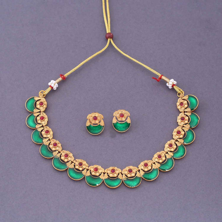Emerald Bindi Antique Jewellery Set - New Arrival