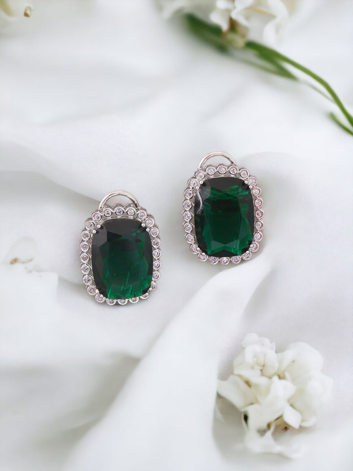 Emerald Bleu Zirconia Studs