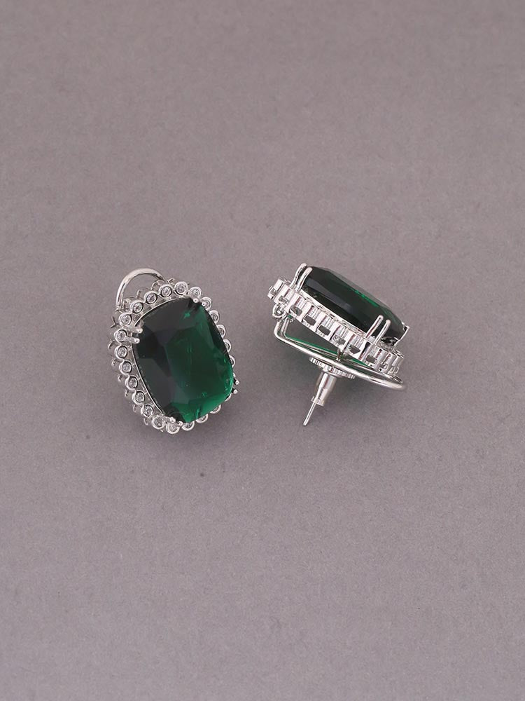 Emerald Bleu Zirconia Studs