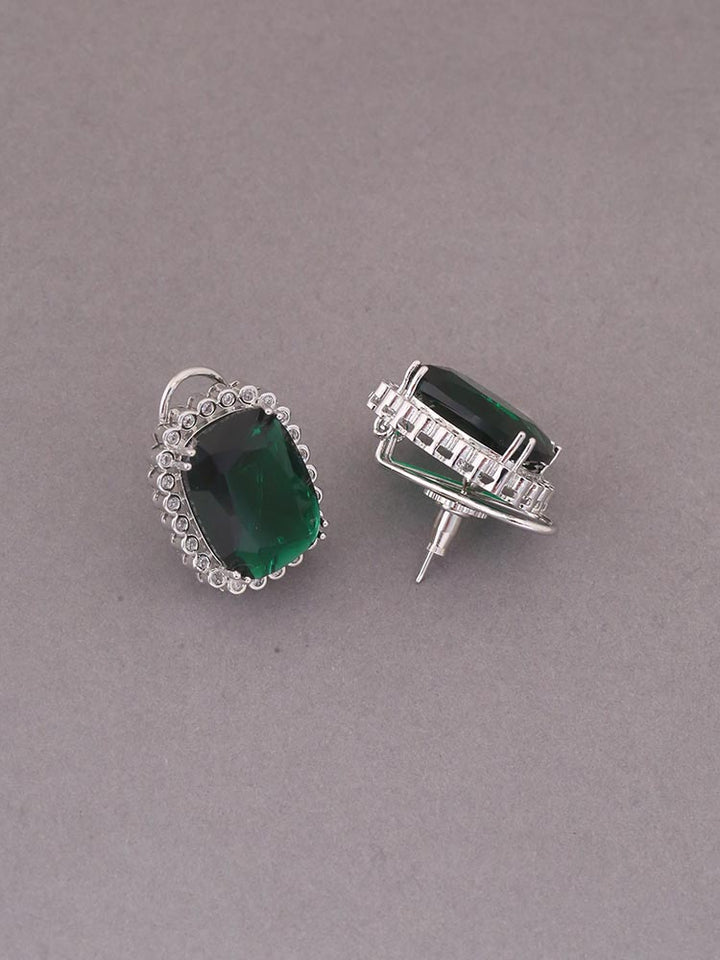 Emerald Bleu Zirconia Studs
