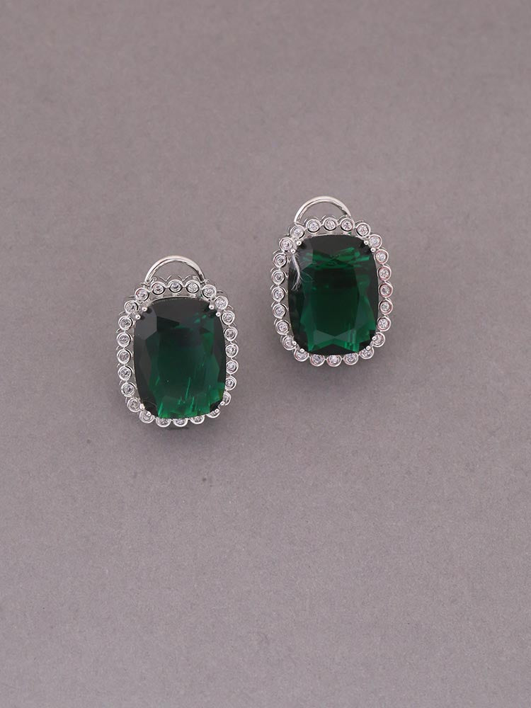 Emerald Bleu Zirconia Studs