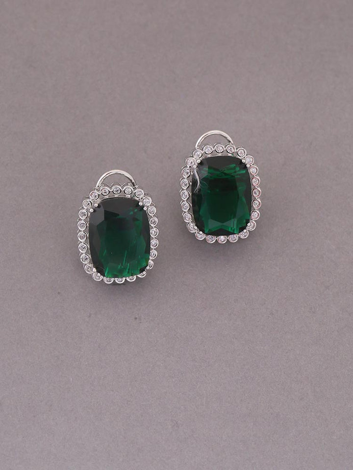 Emerald Bleu Zirconia Studs