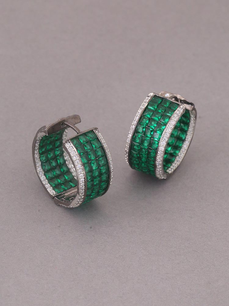 Emerald Calis Zirconia Hoops