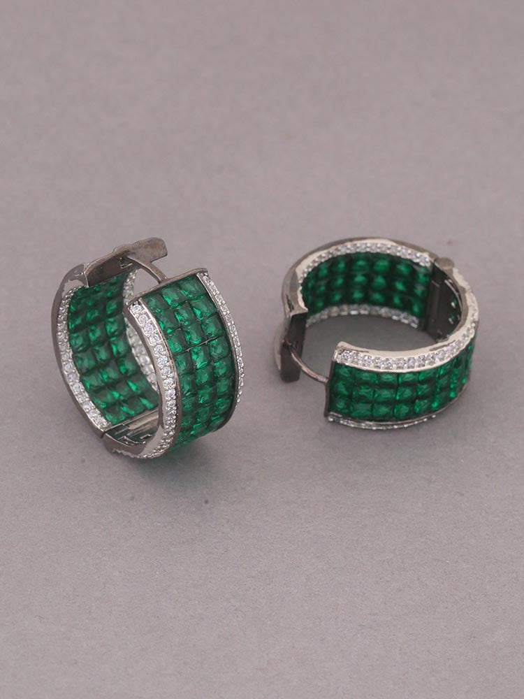 Emerald Calis Zirconia Hoops