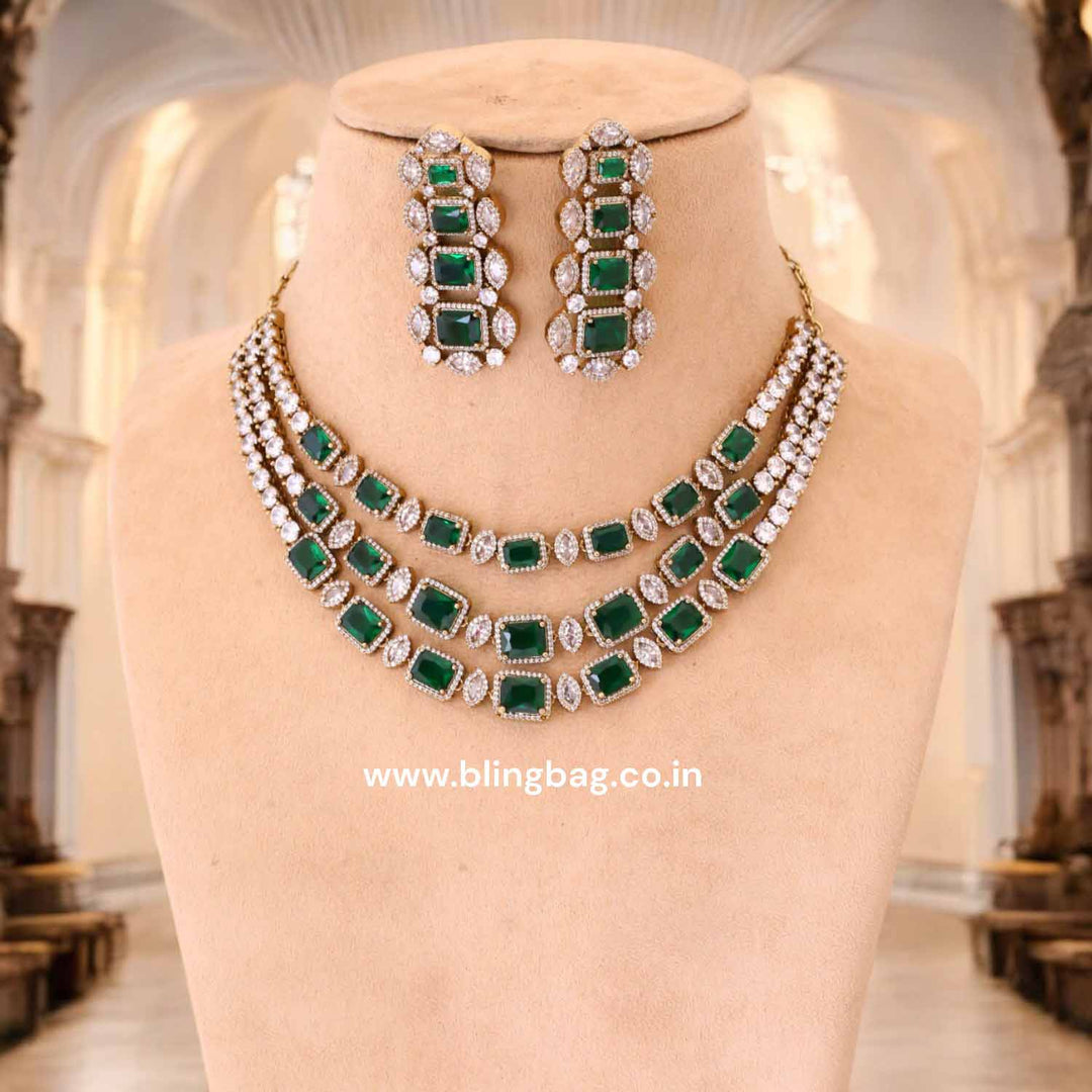 Emerald Calliet Victorian Jewellery Set - New Arrival