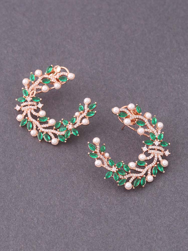 Emerald Carolyn Zirconia Studs