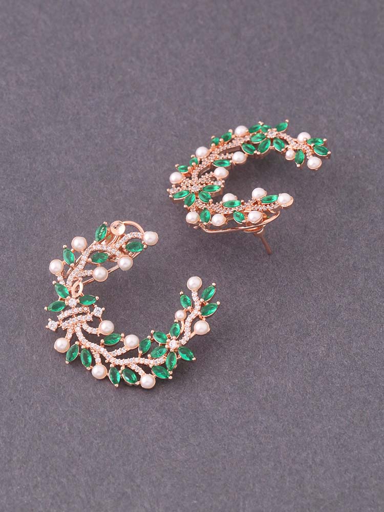 Emerald Carolyn Zirconia Studs