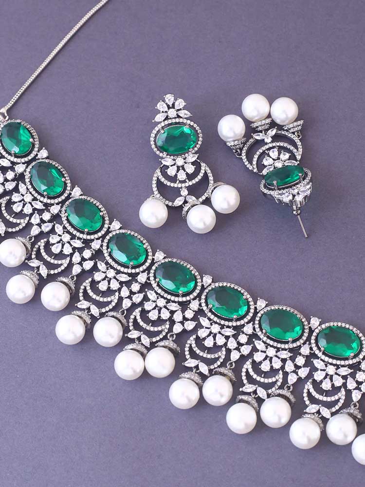 Emerald Caterina Zirconia Jewellery Set
