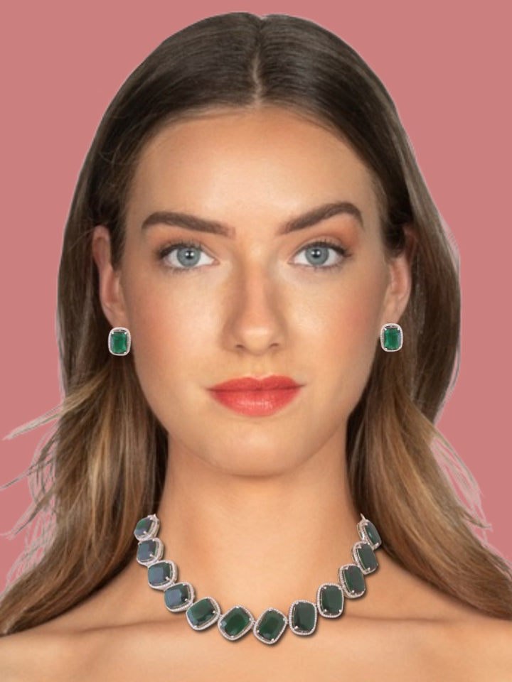 Emerald Cauvery Zirconia Jewellery Set